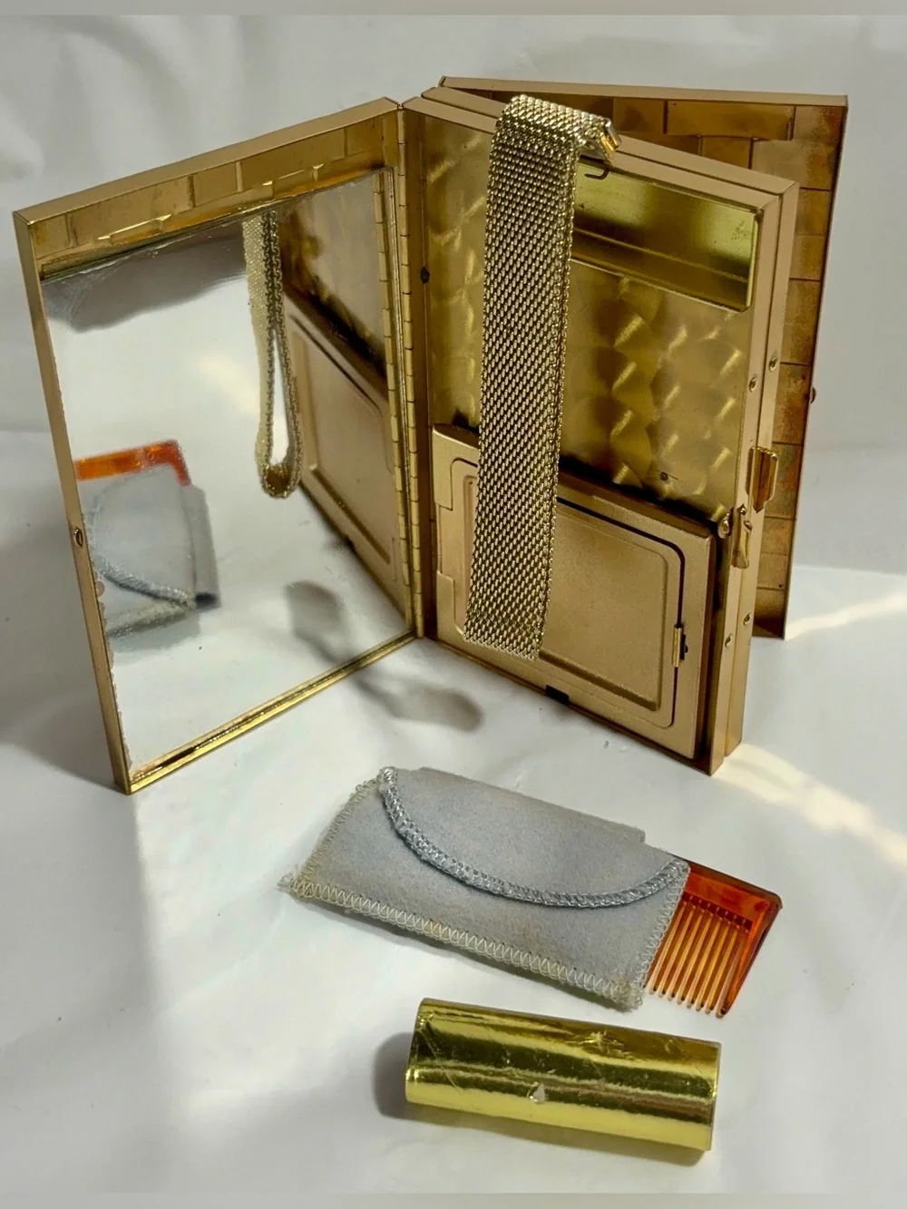 1940s Mid-Century Modern vanity case wristlet NIB